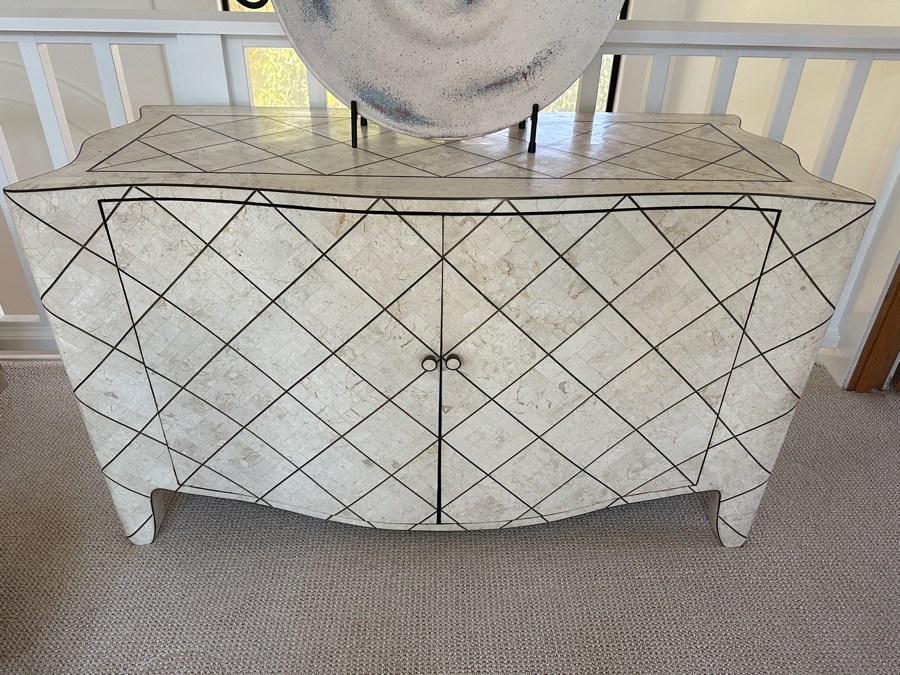 Robert Marcius For Casa Bique Tessellated Fossil Stone Cabinet 49W X 21D X 29H [Photo 2]