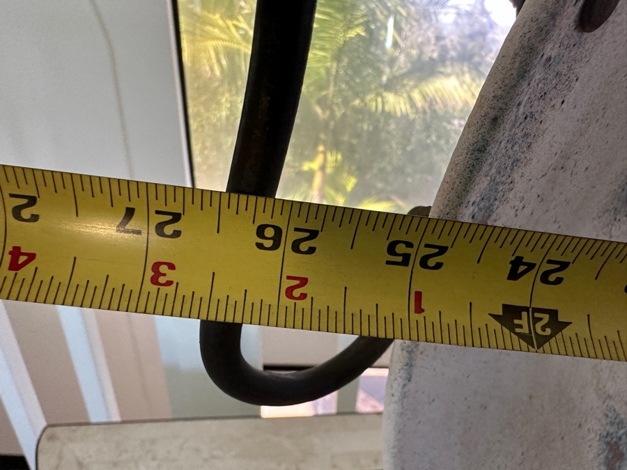 Artist Signed Studio Pottery 26.5W With Wrought Iron Stand [Photo 7]