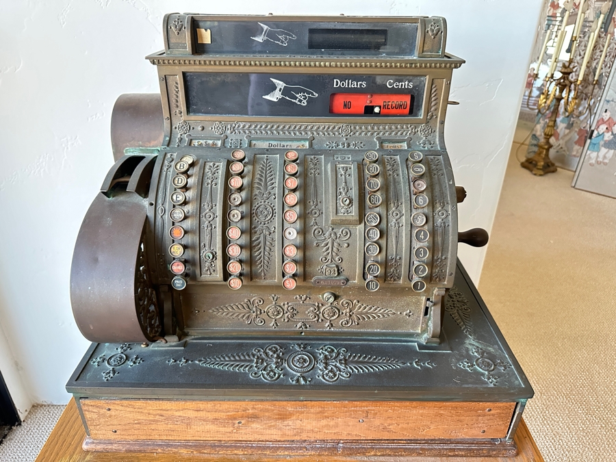 Antique Brass National Cash Register Model 452 Co. Dayton, Ohio 23.5W X 15.5D X 22H [Photo 4]