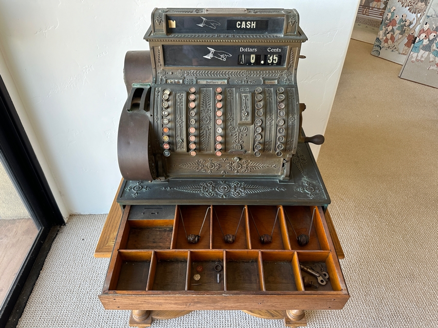 Antique Brass National Cash Register Model 452 Co. Dayton, Ohio 23.5W X 15.5D X 22H [Photo 18]
