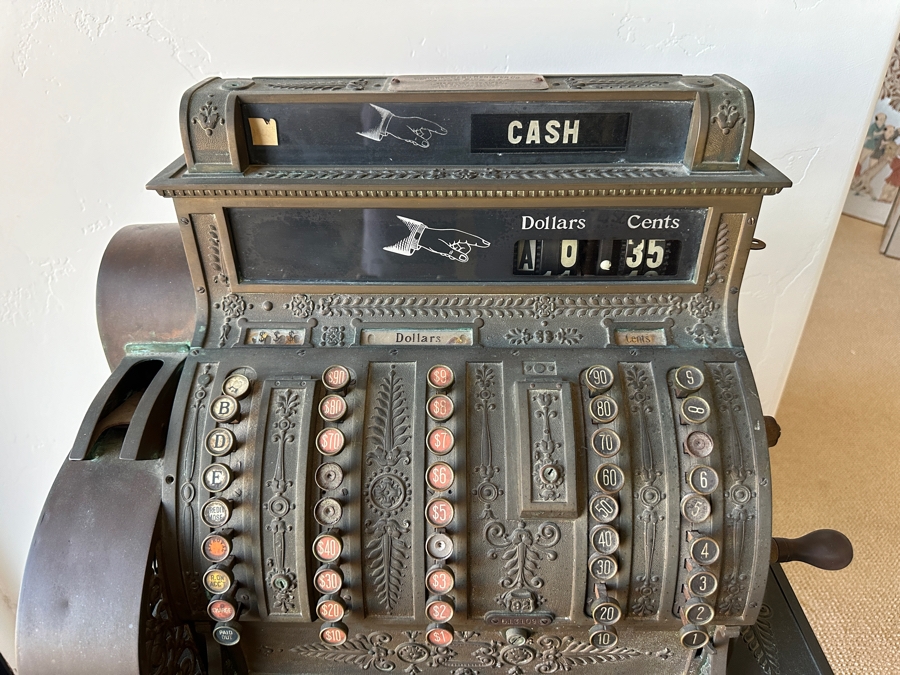 Antique Brass National Cash Register Model 452 Co. Dayton, Ohio 23.5W X 15.5D X 22H [Photo 19]