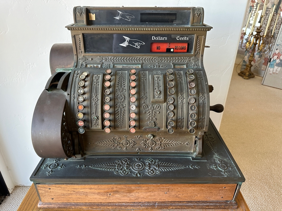 Antique Brass National Cash Register Model 452 Co. Dayton, Ohio 23.5W X 15.5D X 22H [Photo 3]