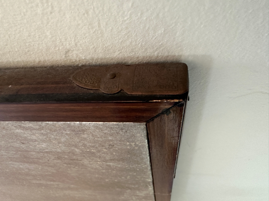 Vintage Japanese Edo Rinpa Style Silver Leaf Four Panel Byobu Screen Divider Featuring Seven Manchurian Cranes Standing In The Clouds 71.5W X 47.5H [Photo 15]