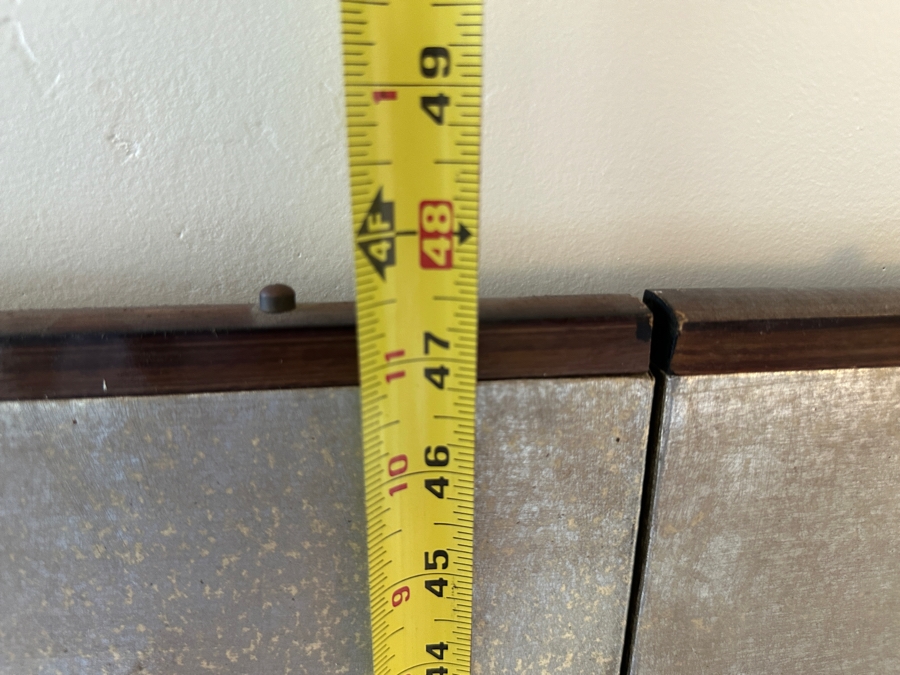 Vintage Japanese Edo Rinpa Style Silver Leaf Four Panel Byobu Screen Divider Featuring Seven Manchurian Cranes Standing In The Clouds 71.5W X 47.5H [Photo 17]