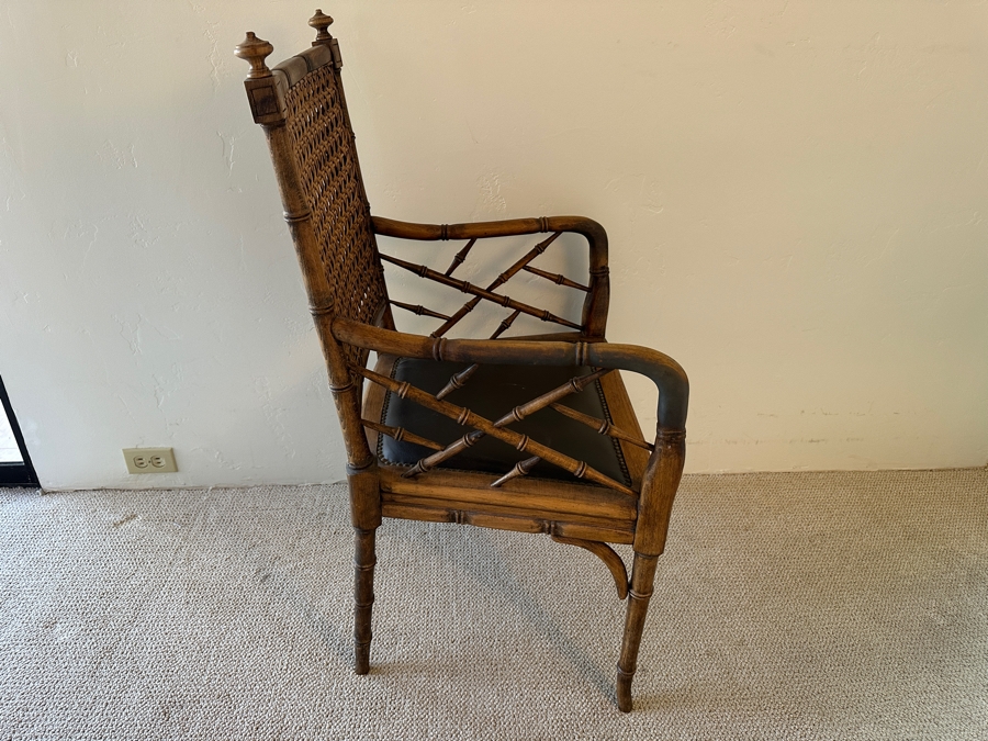 Stunning Wooden Bamboo Motif Armchair With Cane Back By Fratelli Boffi S.N.C. Italy [Photo 5]