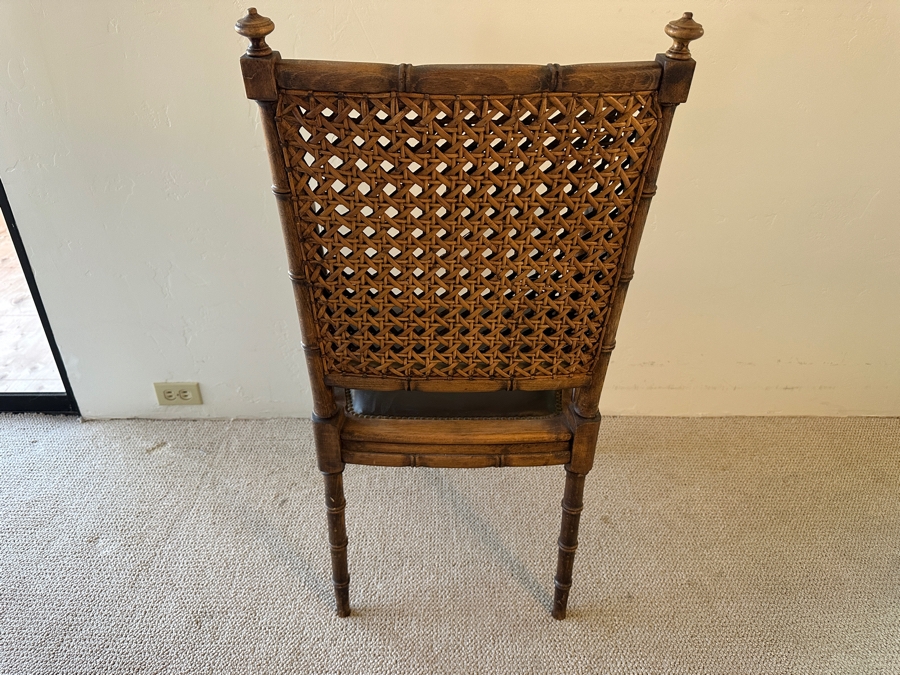 Stunning Wooden Bamboo Motif Armchair With Cane Back By Fratelli Boffi S.N.C. Italy [Photo 6]