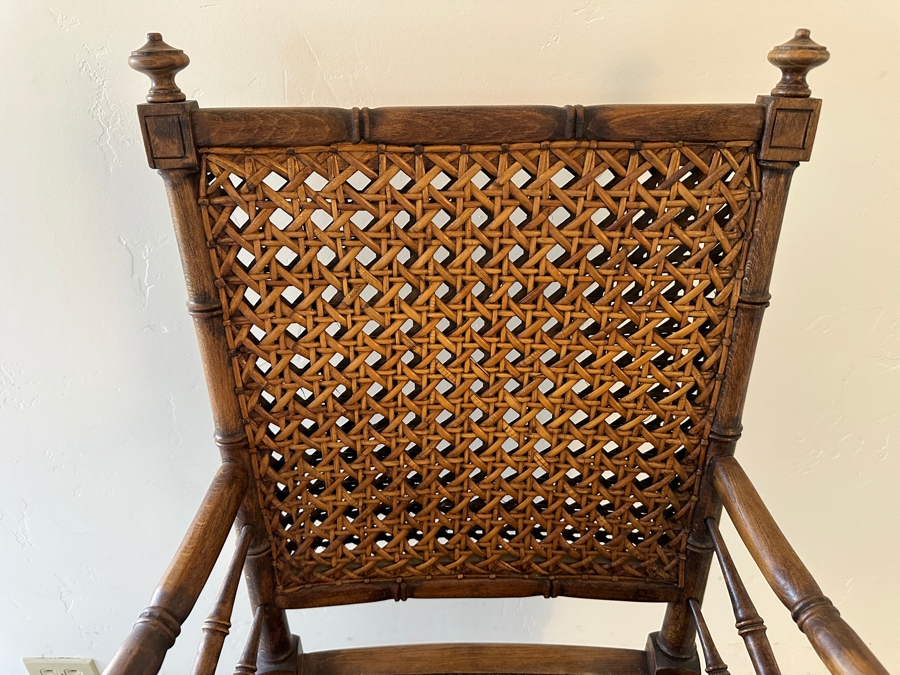 Stunning Wooden Bamboo Motif Armchair With Cane Back By Fratelli Boffi S.N.C. Italy [Photo 3]