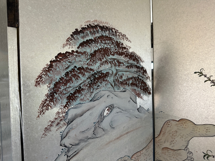 Stunning Japanese Six Panel Byobu Screen Room Divider Featuring Children At Play 93W X 83.5H [Photo 6]