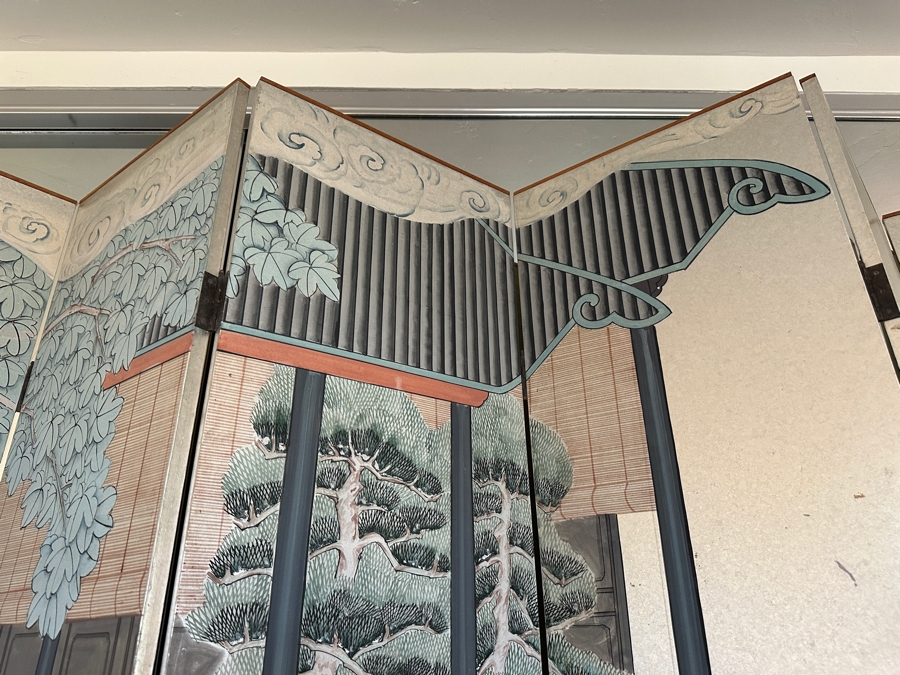 Stunning Japanese Six Panel Byobu Screen Room Divider Featuring Children At Play 93W X 83.5H [Photo 13]