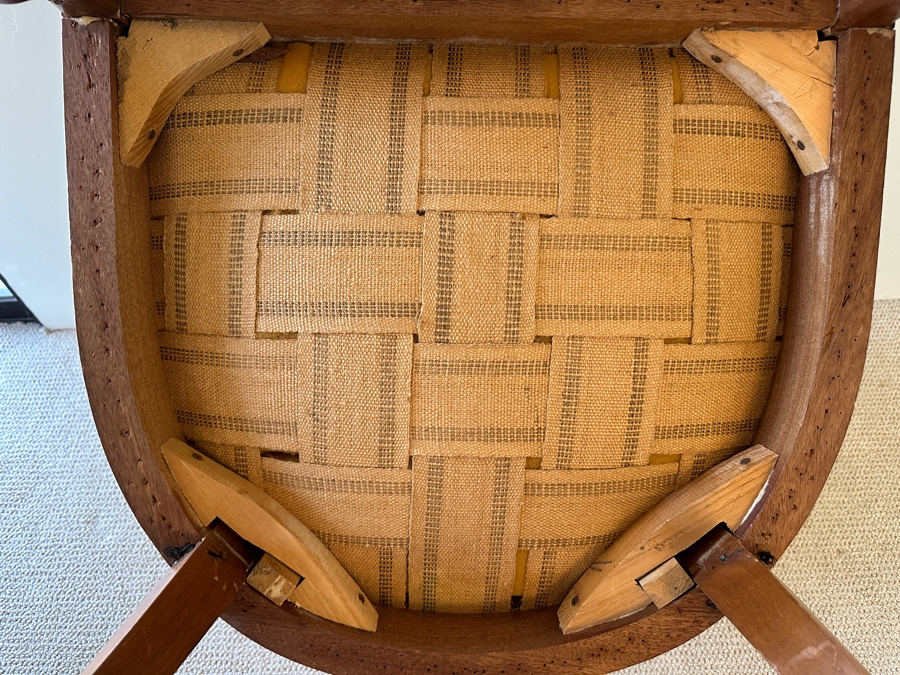 Vintage Empire Style Tub Club Chair With Carved Rams Heads And Hoof Feet [Photo 10]