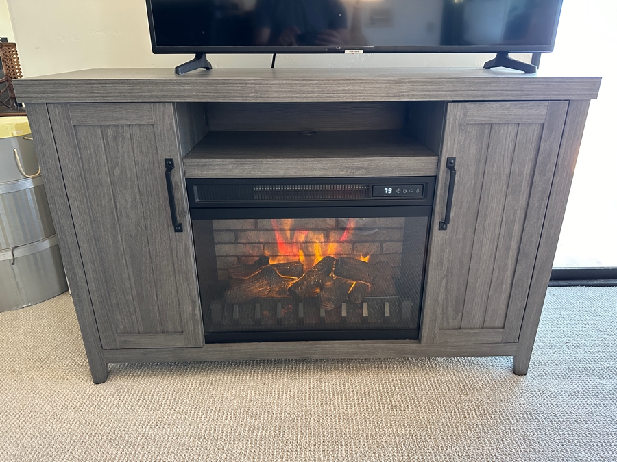 Style Selections 48'W Electric Fireplace Cabinet With Remote 16D X 31H [Photo 4]
