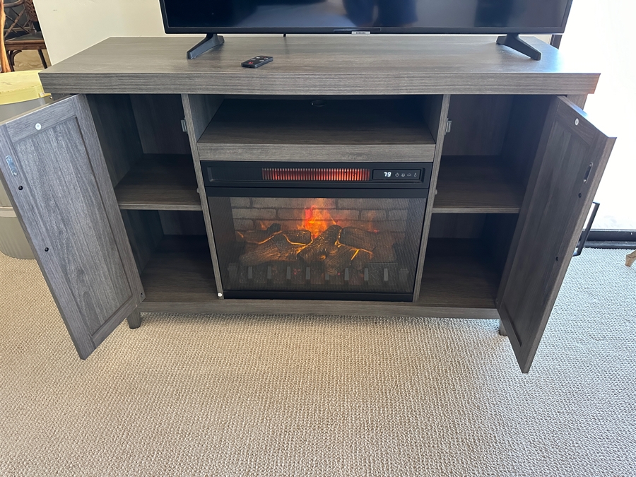 Style Selections 48'W Electric Fireplace Cabinet With Remote 16D X 31H [Photo 7]