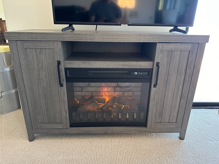 Style Selections 48'W Electric Fireplace Cabinet With Remote 16D X 31H [Photo 2]
