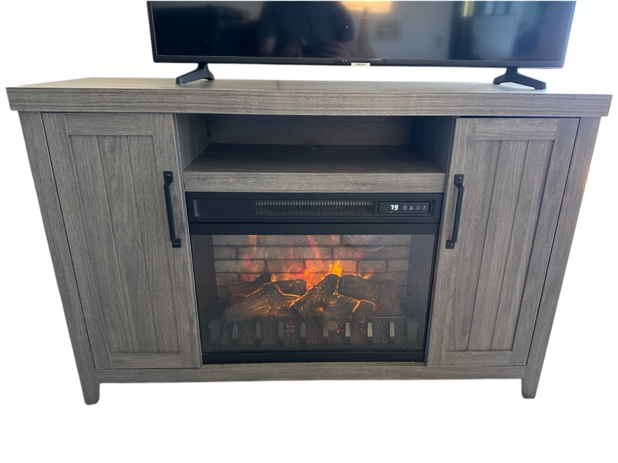 Style Selections 48'W Electric Fireplace Cabinet With Remote 16D X 31H [Photo 1]