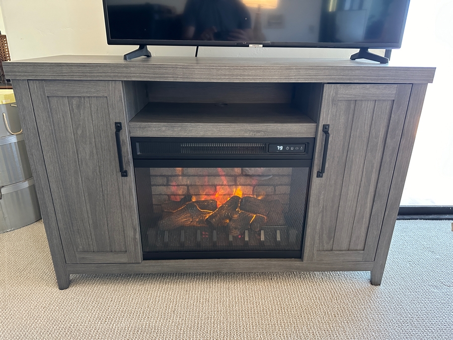 Style Selections 48'W Electric Fireplace Cabinet With Remote 16D X 31H [Photo 3]