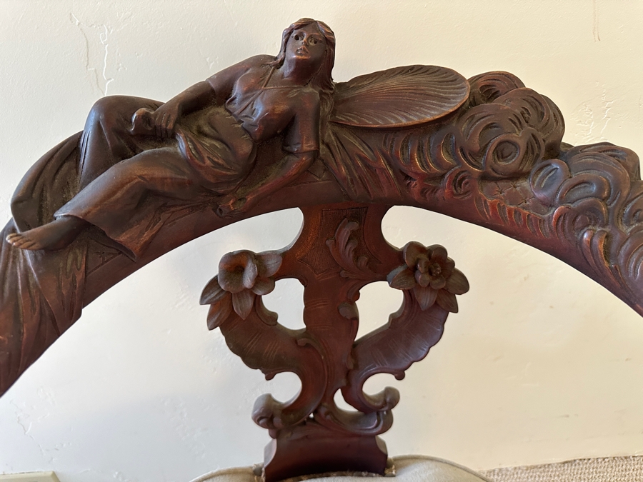 Antique Hand Carved Wooden Andrea Brustolon Style Italian Armchair 24W X 24D X 33H [Photo 6]