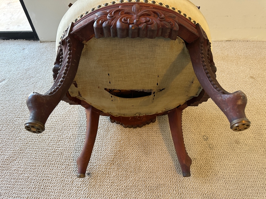 Antique Hand Carved Wooden Andrea Brustolon Style Italian Armchair 24W X 24D X 33H [Photo 16]