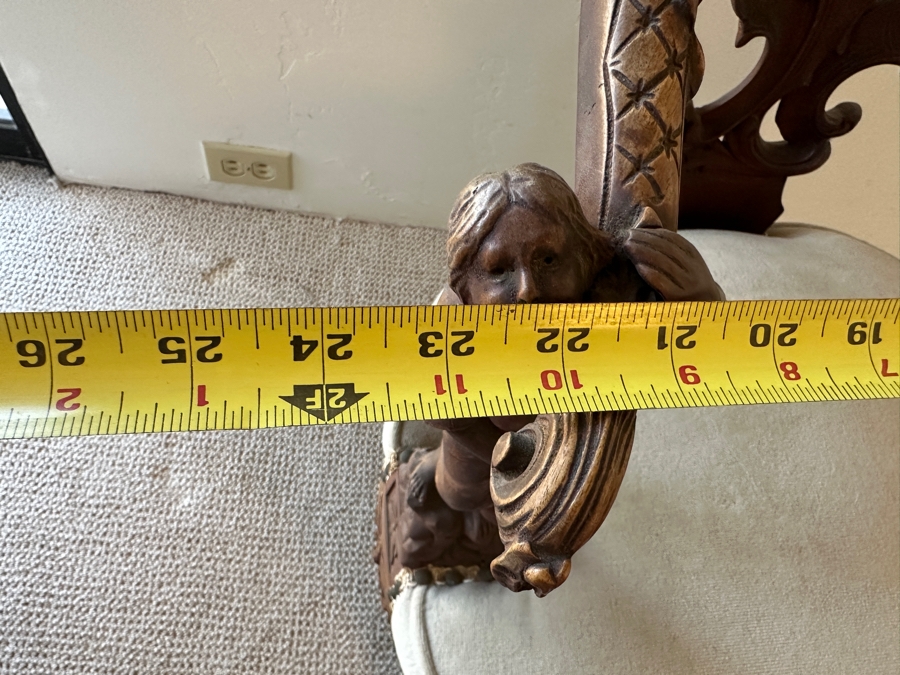 Antique Hand Carved Wooden Andrea Brustolon Style Italian Armchair 24W X 24D X 33H [Photo 17]