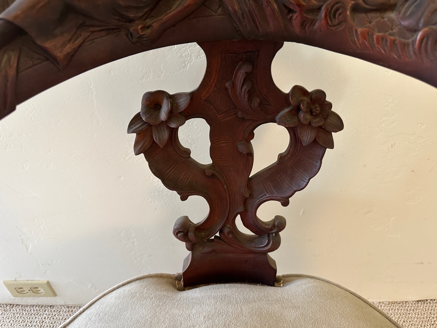 Antique Hand Carved Wooden Andrea Brustolon Style Italian Armchair 24W X 24D X 33H [Photo 10]