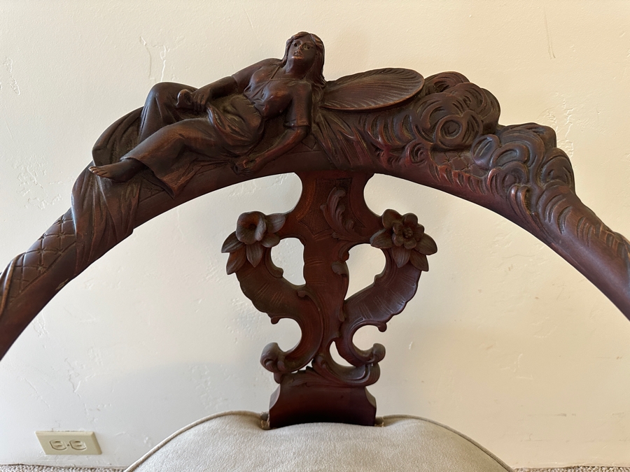 Antique Hand Carved Wooden Andrea Brustolon Style Italian Armchair 24W X 24D X 33H [Photo 11]