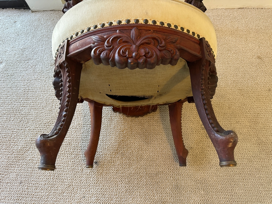Antique Hand Carved Wooden Andrea Brustolon Style Italian Armchair 24W X 24D X 33H [Photo 15]