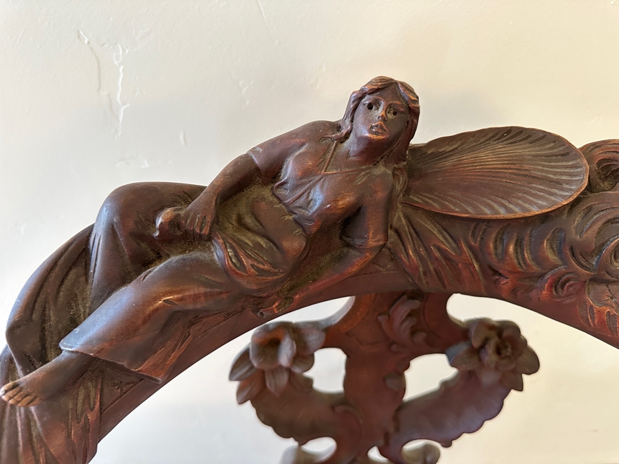 Antique Hand Carved Wooden Andrea Brustolon Style Italian Armchair 24W X 24D X 33H [Photo 5]