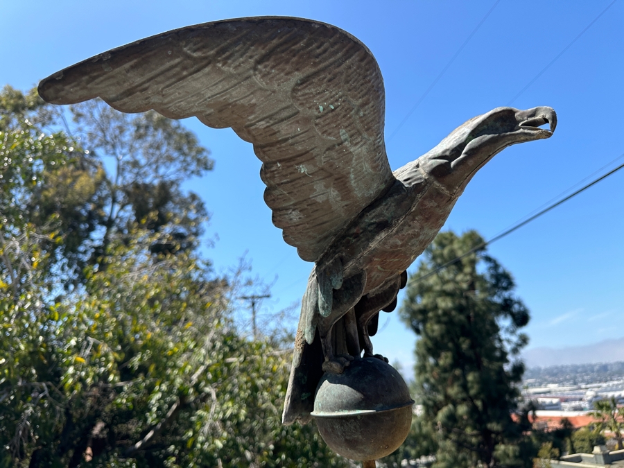 Vintage Copper Bald Eagle Weathervane With Metal Stand 56'H With Stand [Photo 6]