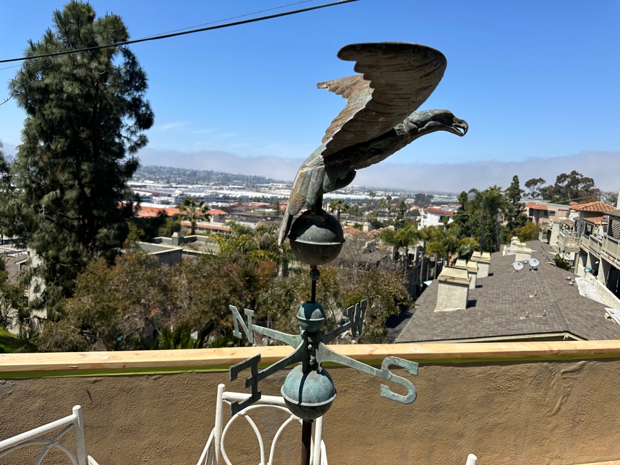 Vintage Copper Bald Eagle Weathervane With Metal Stand 56'H With Stand [Photo 3]