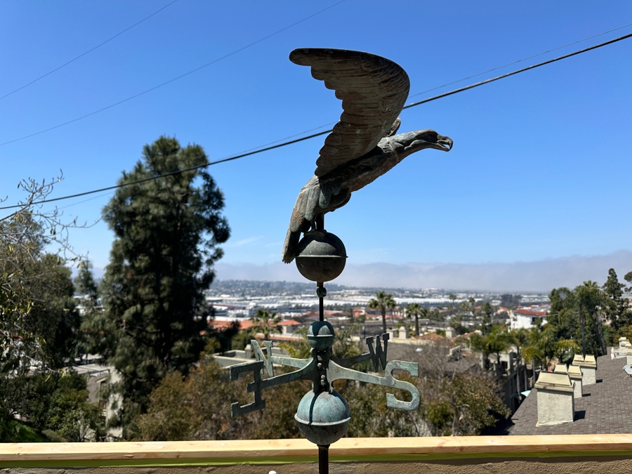 Vintage Copper Bald Eagle Weathervane With Metal Stand 56'H With Stand [Photo 11]