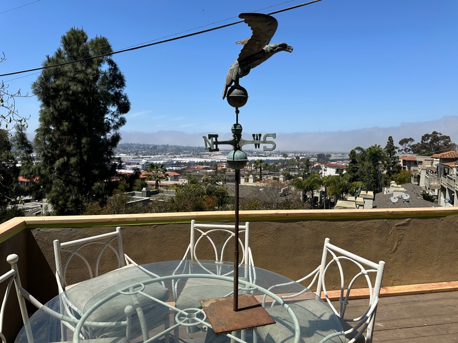 Vintage Copper Bald Eagle Weathervane With Metal Stand 56'H With Stand