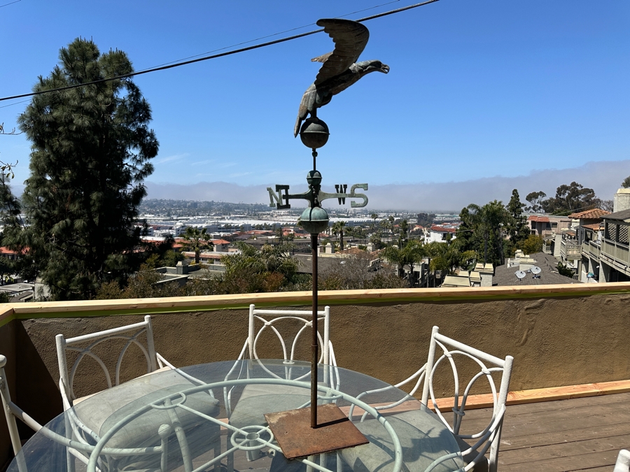 Vintage Copper Bald Eagle Weathervane With Metal Stand 56'H With Stand [Photo 4]