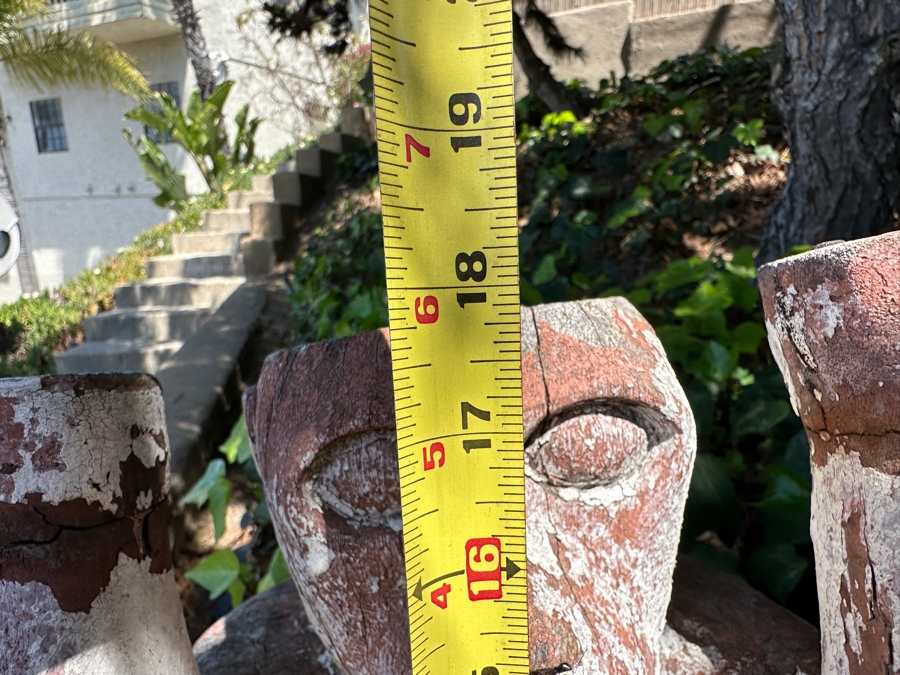 Carved Wooden Monkey Sculpture Base For A Table Garden Decor 12W X 11D X 18H [Photo 7]