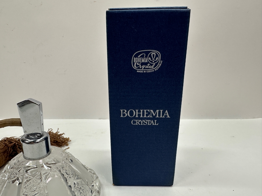 Just Added - Vintage Bohemia Crystal Perfume Bottle And New Bohemia Crystal Vase With Box Made In Czech Republic 4H [Photo 7]