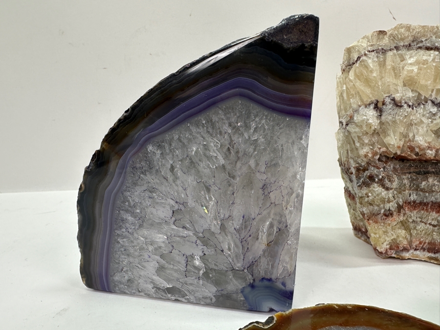 Just Added - Rainbow Calcite Specimen And (3) Geodes Pieces 3,650g [Photo 3]