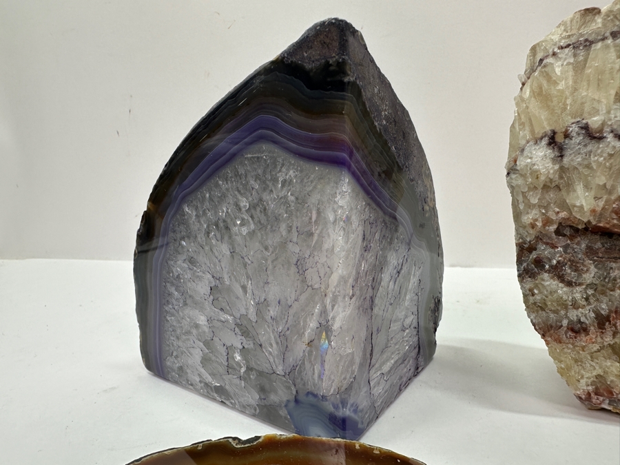 Just Added - Rainbow Calcite Specimen And (3) Geodes Pieces 3,650g [Photo 4]