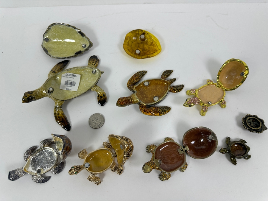 Just Added - Collection Of Metal Enamel Turtle Boxes (Smallest On Bottom Left Is Jay Strongwater) [Photo 12]