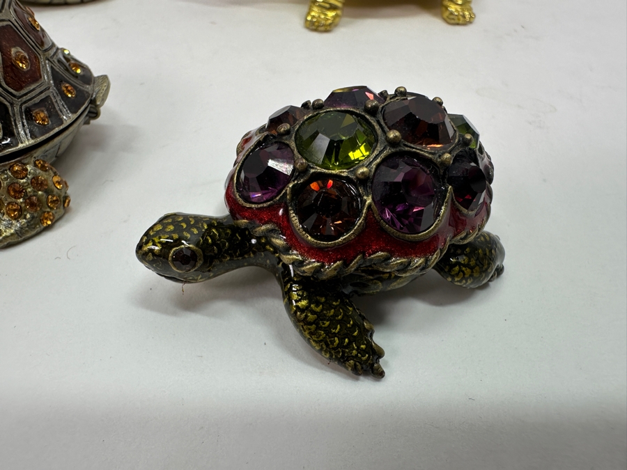 Just Added - Collection Of Metal Enamel Turtle Boxes (Smallest On Bottom Left Is Jay Strongwater) [Photo 5]