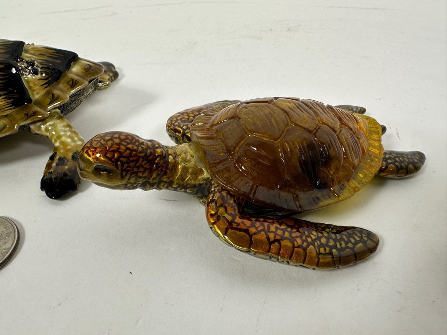Just Added - Collection Of Metal Enamel Turtle Boxes (Smallest On Bottom Left Is Jay Strongwater) [Photo 10]