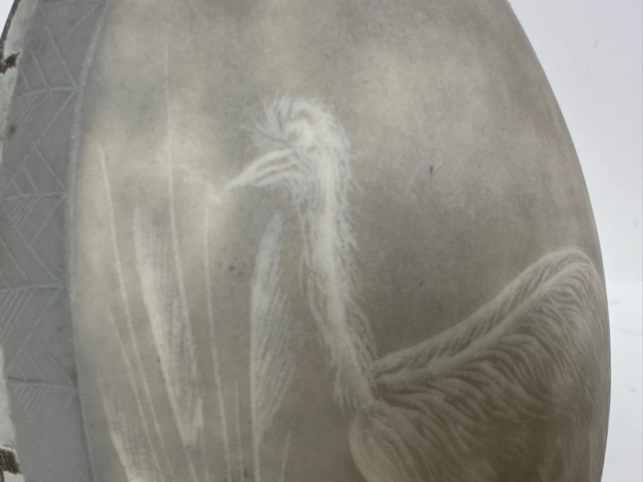 Just Added - Vintage Australian Carved Emu Egg With Stand 5.75H [Photo 5]