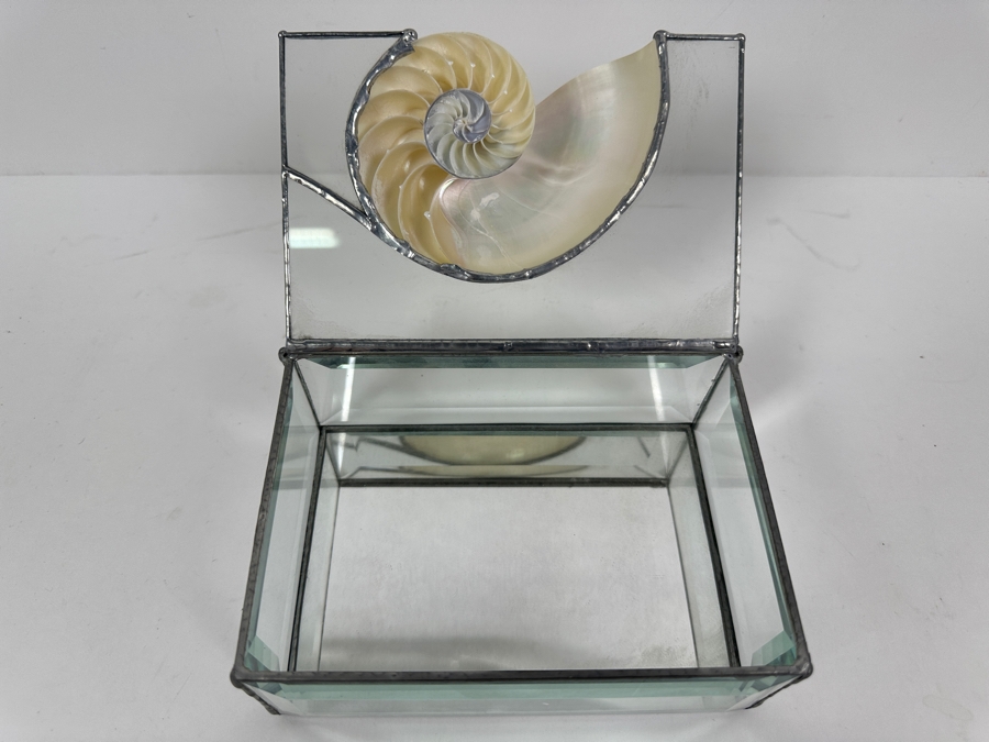 Just Added - Glass Box With Nautilus Shell Top 6W X 4D X 3H [Photo 6]