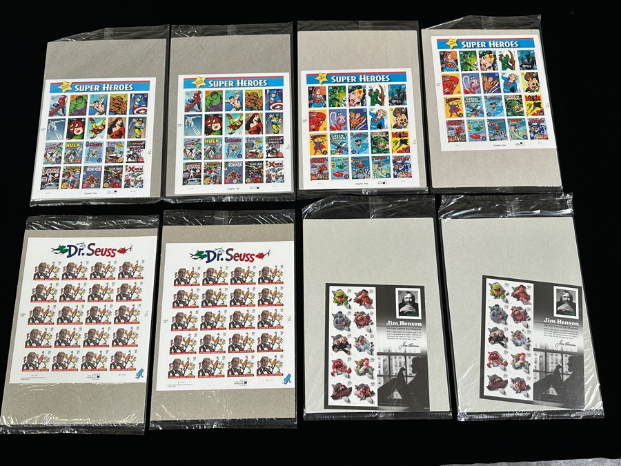 Just Added - US Mint Postage Stamps: (4) Super Heroes, (2) Dr. Seuss & (2) Jim Henson $54.14 Postage Value [Photo 2]