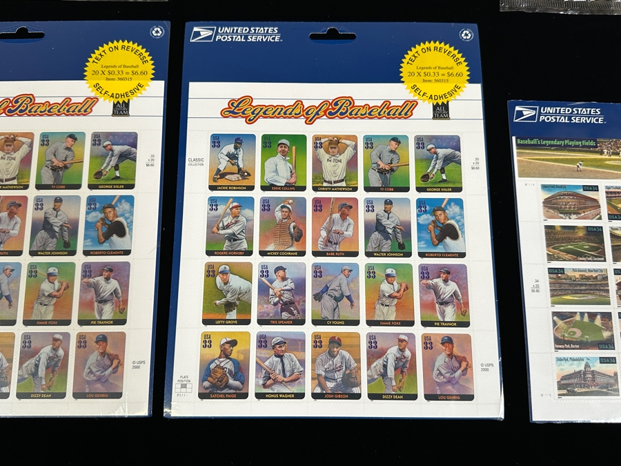 Just Added - US Mint Postage Stamps: (2) Baseball Sluggers, (2) Legends Of Baseball, (2) Baseball's Legendary Playing Fields & (2) Early Football Heroes $57.20 Postage Value [Photo 7]