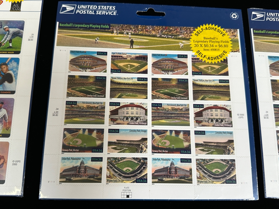 Just Added - US Mint Postage Stamps: (2) Baseball Sluggers, (2) Legends Of Baseball, (2) Baseball's Legendary Playing Fields & (2) Early Football Heroes $57.20 Postage Value [Photo 11]