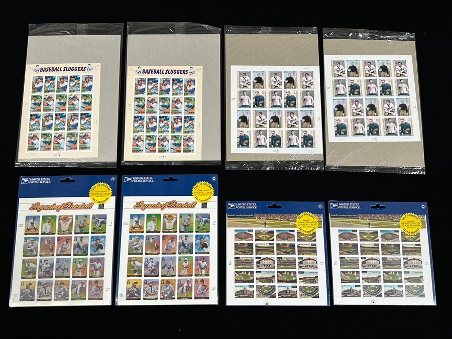 Just Added - US Mint Postage Stamps: (2) Baseball Sluggers, (2) Legends Of Baseball, (2) Baseball's Legendary Playing Fields & (2) Early Football Heroes $57.20 Postage Value [Photo 1]