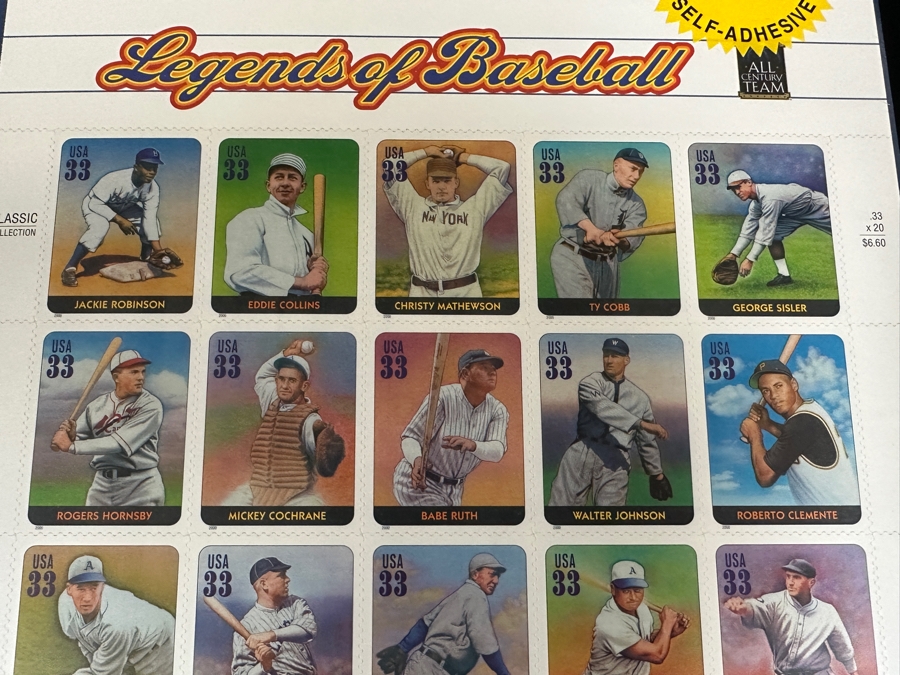 Just Added - US Mint Postage Stamps: (2) Baseball Sluggers, (2) Legends Of Baseball, (2) Baseball's Legendary Playing Fields & (2) Early Football Heroes $57.20 Postage Value [Photo 8]