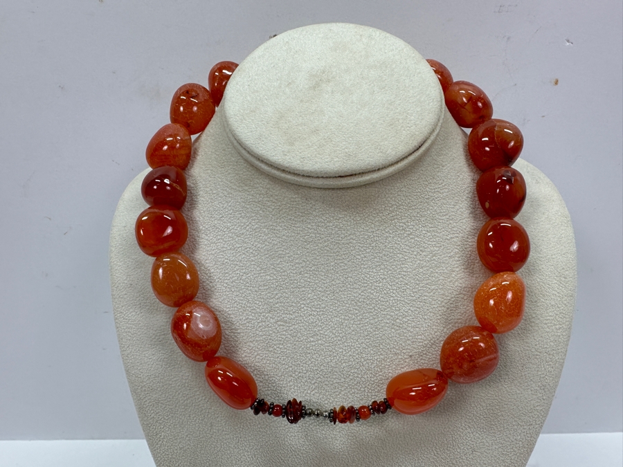 Just Added - Carnelian Beaded 18' Necklace [Photo 3]