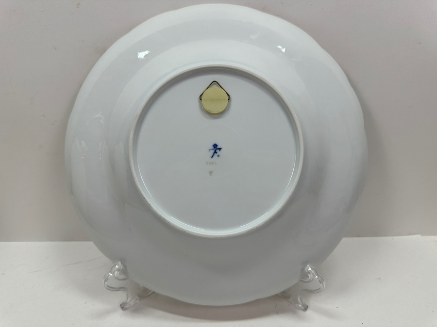 Just Added - Furstenberg Germany White Porcelain Hand Painted Meissen Flowers Plate 12W [Photo 4]