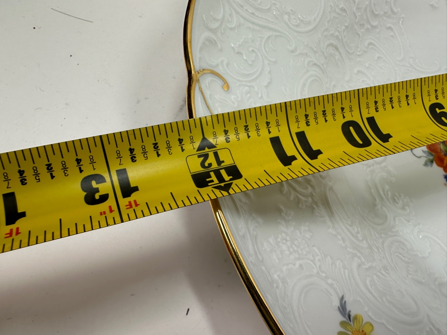 Just Added - Furstenberg Germany White Porcelain Hand Painted Meissen Flowers Plate 12W [Photo 6]