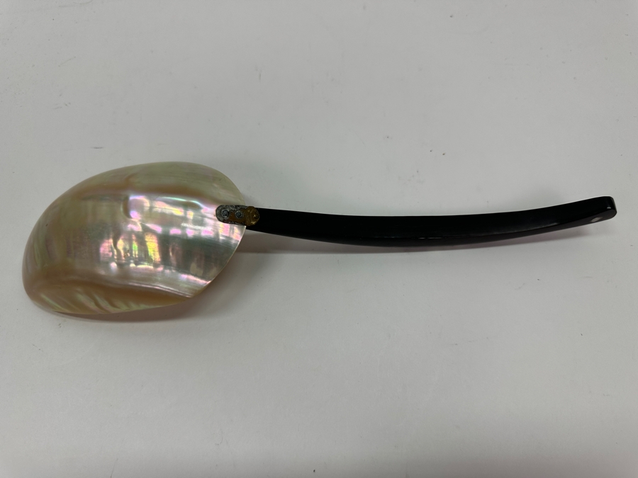 Just Added - Mother Of Pearl Spoon With Horn Handle 11L [Photo 5]