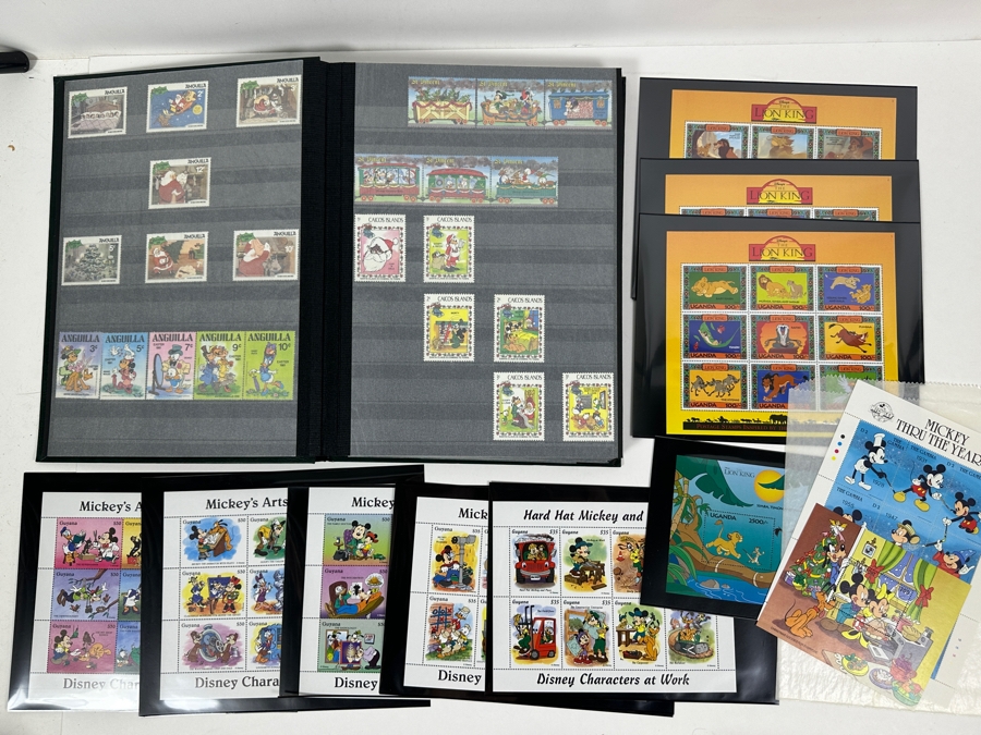 Just Added - Large Collection Of Mint Walt Disney Postage Stamps - See Photos For Stamps In Book [Photo 2]